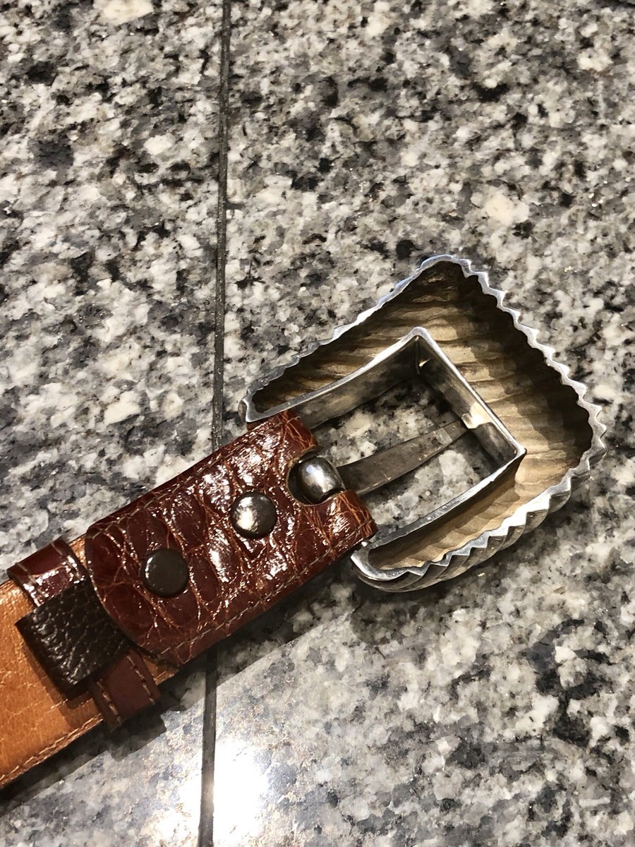 Patricia Von Musulin Sterling Silver Brown Crocodile Belt | eBay display picture 3