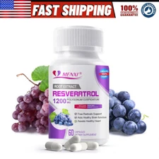 MENXI 1200mg Resveratrol Hard Capsules - Digestive Health & Gut Support, 60pcs
