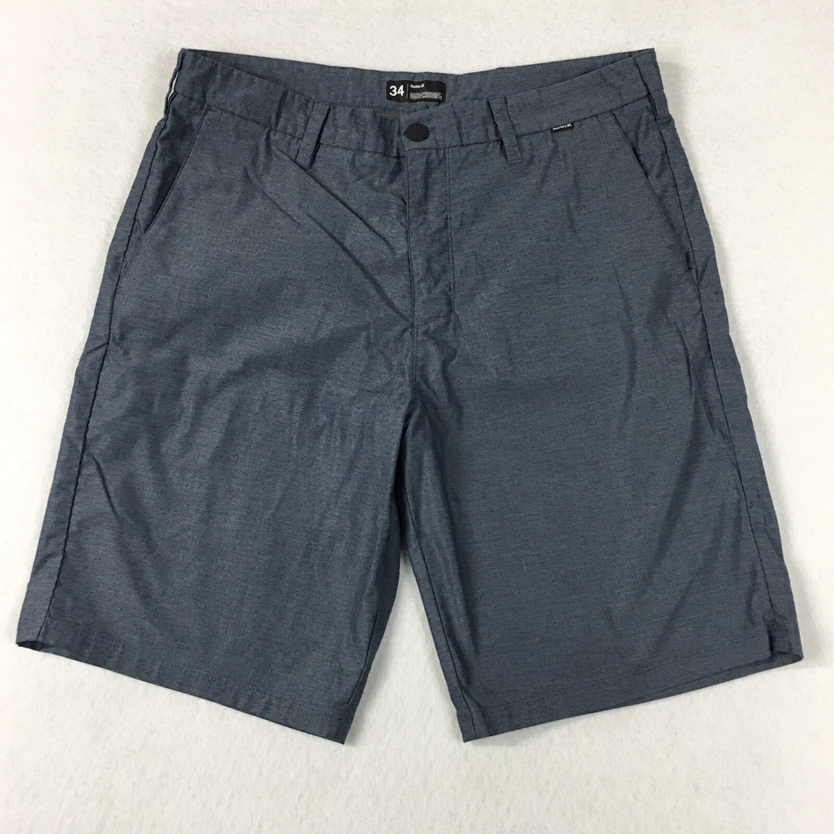 Hurley Nike Dri Fit Blue Flat Front Shorts Men s Size 34 eBay