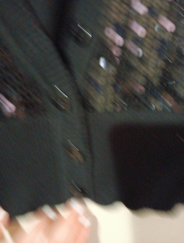 SAY WHAT ? SEQUINED CROP SWEATER RETRO M Black  3/4 Sleeves Soft - Picture 4 of 5