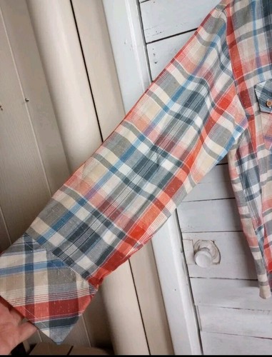 Vintage Esprit by Campus Tapered Fit Plaid Western Wear Shirt Men's Size Large - Picture 4 of 10