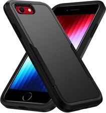 iPhone SE 2020/2022 Case, Heavy Duty Shockproof Protection, 4.7-inch - Black