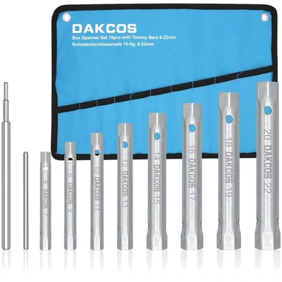 DAKCOS Rohrsteckschlüsselsatz, Doppelsteckschlüsselsatz, Langnuss Set