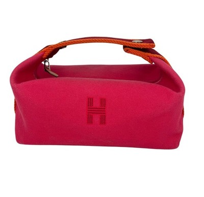 Hermes Small Canvas Bride A-Brac Pink Pouch Bag EBAY LIVE