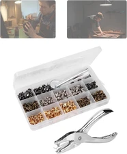 240Sets Double Sided Rivet Plier Kit, Leather Snap Fasteners Kit with Pliers 6X6