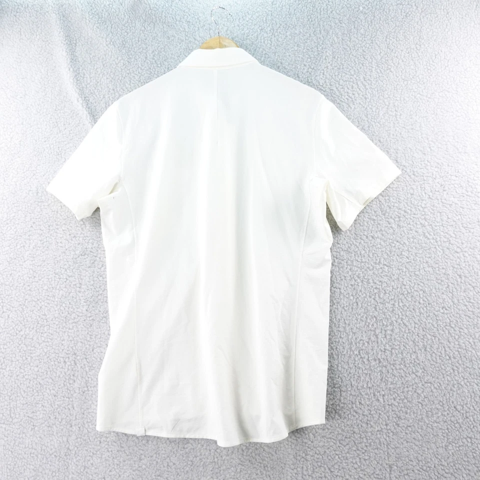 Camisa Lululemon Para Hombres Mediana M Blanca Manga Corta Con Botones Rendimiento Informal Foto 2 de 4