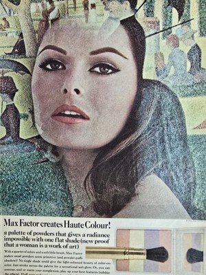 1965 Max Factor Haute Colour Powder makeup cosmetic vintage ad