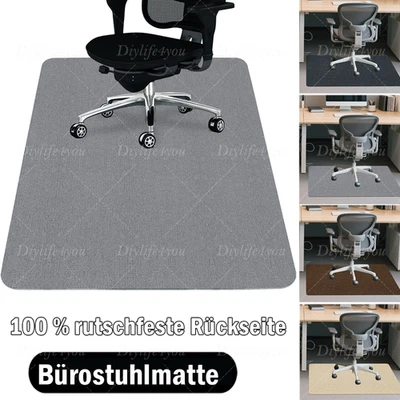 MARKENLOS Bodenschutzmatte Bürostuhlmatte Stuhlunterlage 120x90cm rutschfeste Teppich Grau