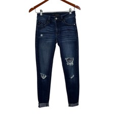 KanCan Distressed Skinny Jeans Dark Wash W3 25 High Rise Ripped