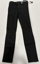 Hollister High Rise Jean Leggings Size 1 w25 Black Distressed NWT