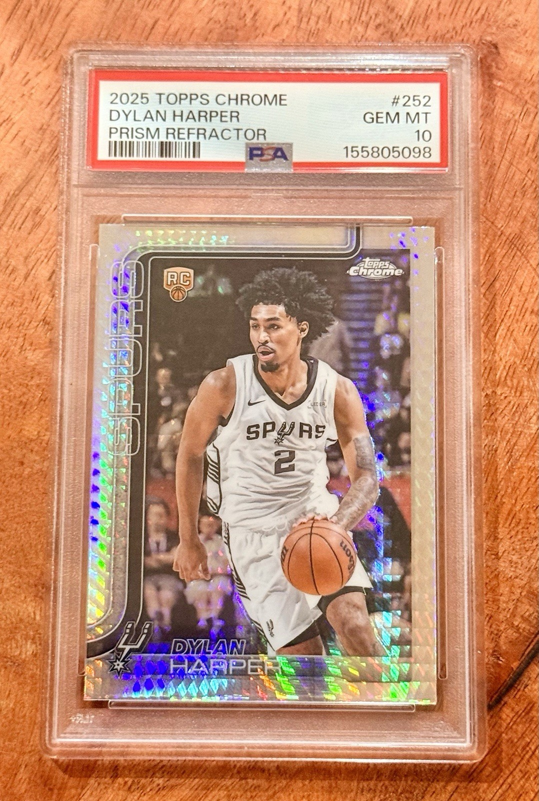 2025-26 Topps Chrome - Dylan Harper #252 Prism Refractor (RC) PSA 10