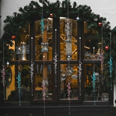 12 Ornamente Acryl Eis Anhänger für Weihnachtsbaum und Bühnenschmuck
