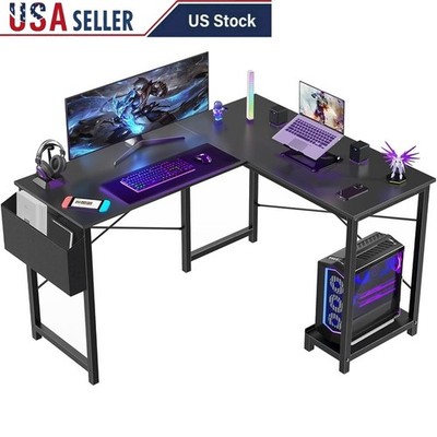L Shaped Gaming Computer Desk Modular Design Durable Metal Frame Modern Setup US