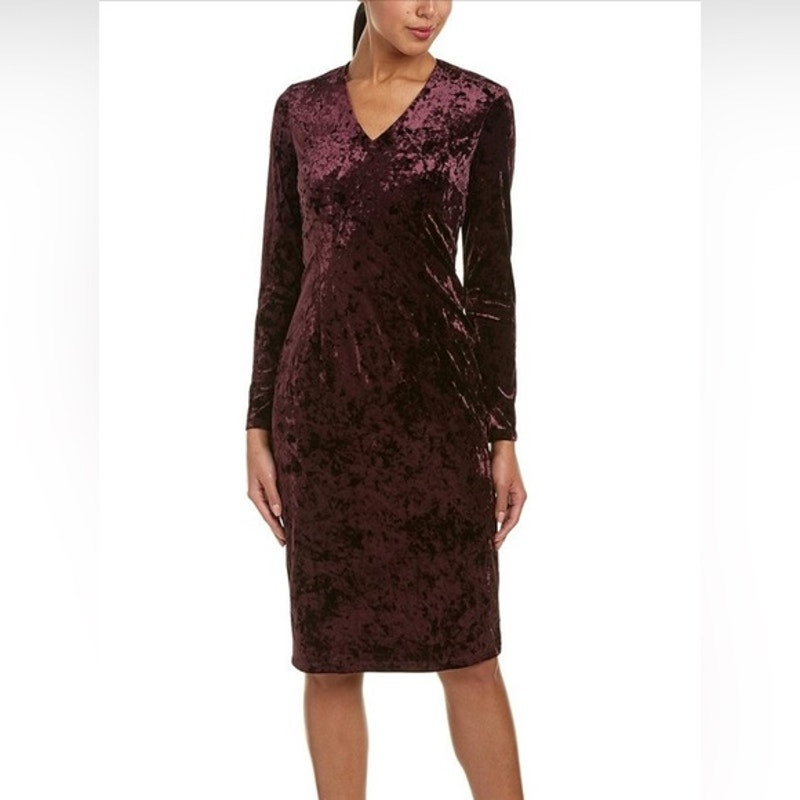 maggy london burgundy dress Maggy London | Burgundy Crushed Velvet, Long Sleeve, Dress