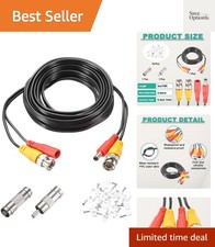 BNC Video Power Cable,3m/10ft All-in-One Security Camera Wire Cord DC Extensi...