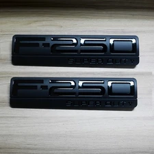 2X Set For 05-11 F250 Super-Duty Emblem Name Plate Side Badges ALL BLACK