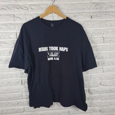 Jesus Took Naps Womens Top 3XL Plus Tee Black Mark 4:38 Christian Religious