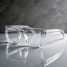 1439 Clear Thick Square Acetate Eyeglasses Frame 54-20-145 for Men Women US Ship