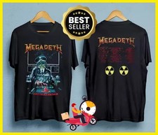 1990 Megadeth Rust in Peace Tour Black T-Shirt Double Side Tee DPH248CN