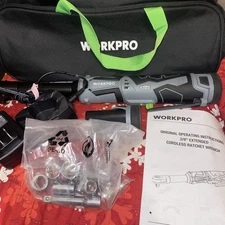 Workpro 3/8" Extended Cordless Ratchet Wrench Complete Set 12v