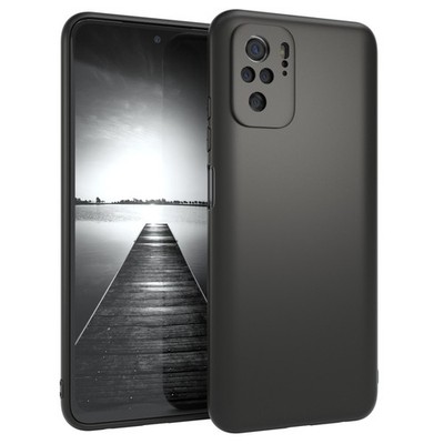 Für Xiaomi Redmi Note 10 / 10S Schutzhülle TPU Backcover Tasche Matt Schwarz