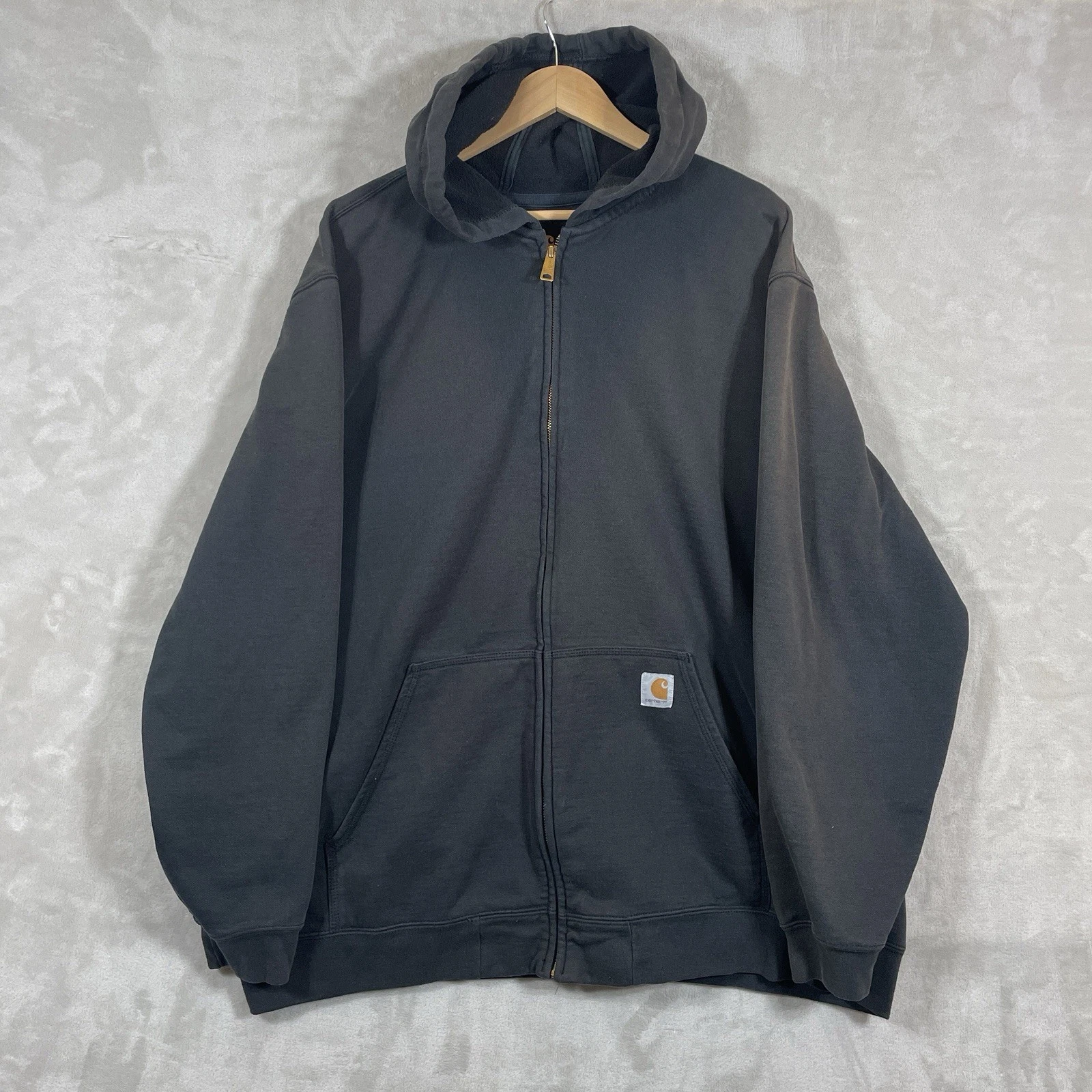 Carhartt Hoodie Sweatshirt Mens 3XL Full Zip Black K122 BLK Regular Original Fit