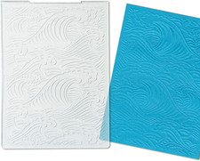 Sea Wave Embossing Folders for Card Making, 5.7 4.2 Inch Cirrus Plastic Emboss