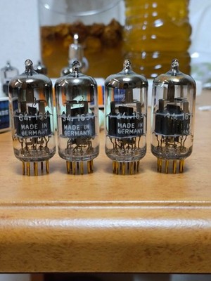 Siemens E88CC 6922 Vakuumröhren Matched Pair 1961 Grey Shield