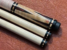 Midwest (Steve Morris) Custom Pool Cue W/2 Maple Shafts. Linen Wrap.