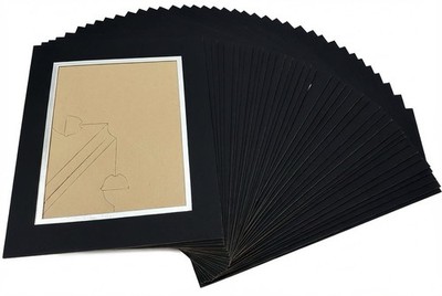 50 Fotostrebenhalterungen - 7  x 5  - schwarz & silber - 5 Packungen à 10 - neu in Boxen