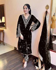 Ready made Velvet Suits Pakistani Salwar Kameez Indian Wedding Party Bollywood