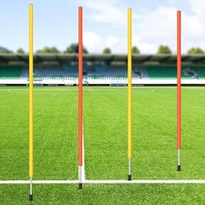 4 Pcs Training Agility Poles 5ft Adjustable Soccer Yellow, Orange