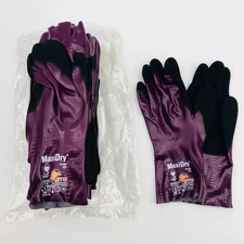 MaxiDry 56-426 Chemical Resistant Gloves Small 7 Nitrile Lightweight 12 Pairs