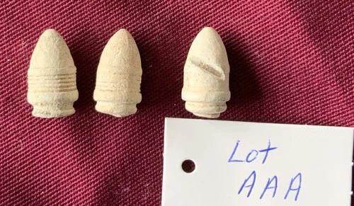LOT OF 3 FIRED CIVIL WAR BULLETS .40 Caliber