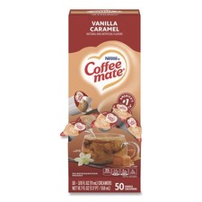 Coffee-mate 79129 0.38 oz. Liquid Coffee Creamer - Vanilla Caramel 50/Box New