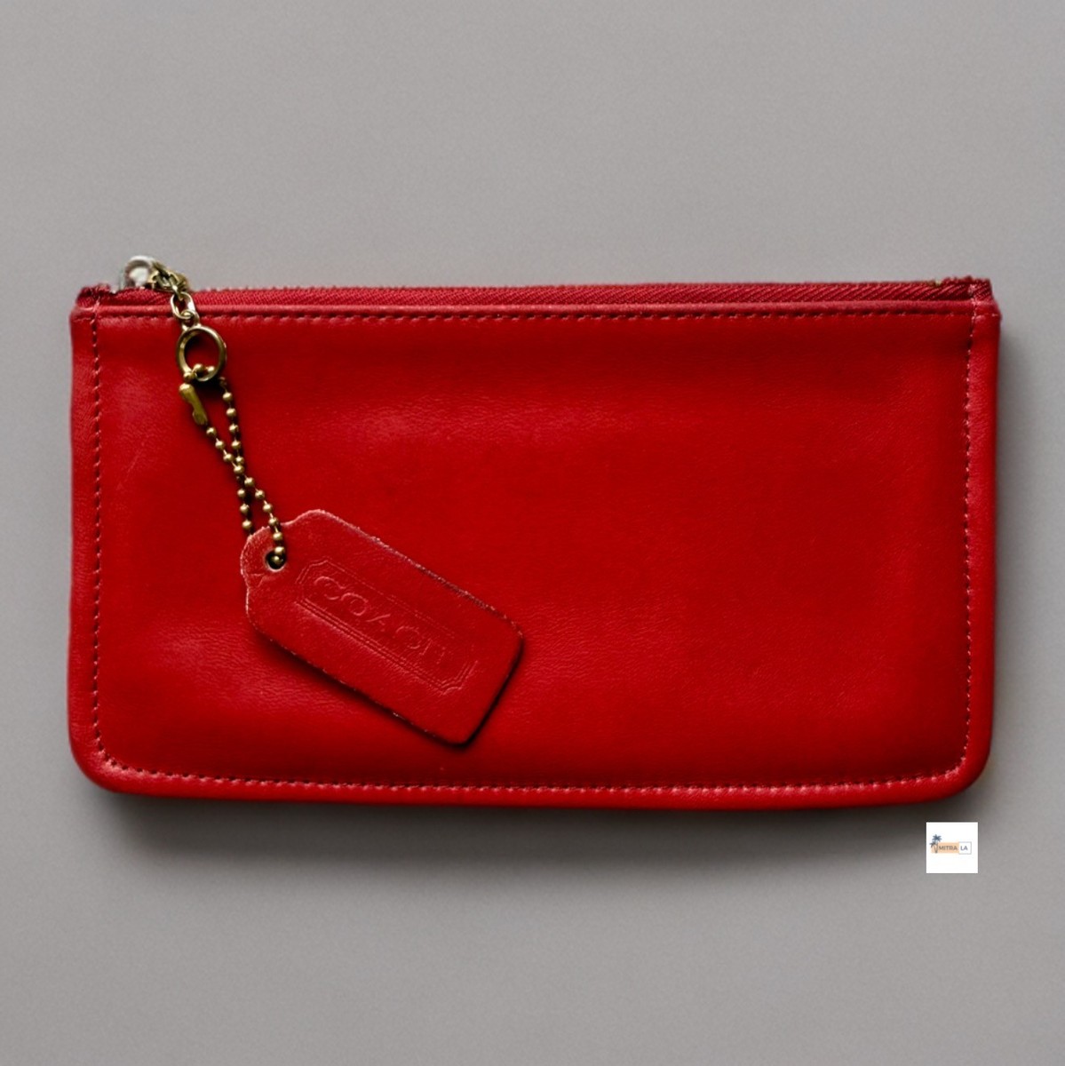 Coach Vintage Red Leather Skinny Case with Hangtag | eBay