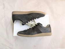 Maison Margiela GAT Sneakers Olive Green Men 10.5 43.5 Suede Leather Low Tops