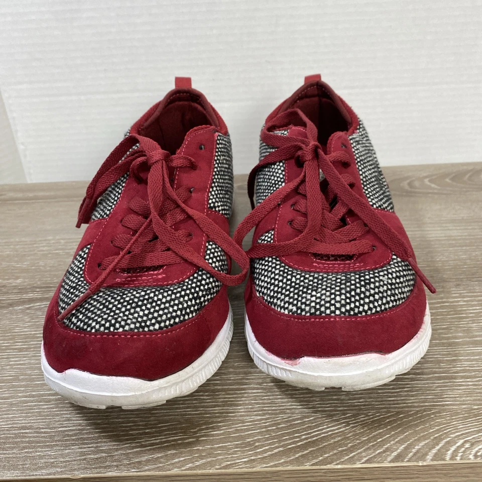 Tênis de caminhada/corrida Cheeks Fit Body Tony Little feminino 7,5 W preto/vermelho 2 tons - Imagem 3 de 4