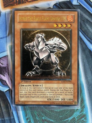 Ultimate Rare Asian English Horus the Black Flame Dragon LV4 SOD-AE006 Yugioh