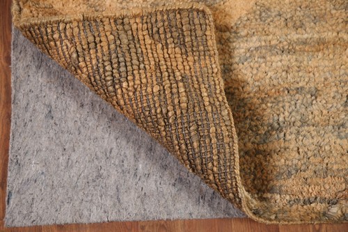 Nature Print Brown Moroccan Transitional Area Rug 5'x7' Jute Hand-knotted Carpet - Picture 10 of 12