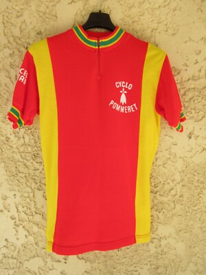 Maillot cycliste CYCLO POMMERET vintage années 70 shirt