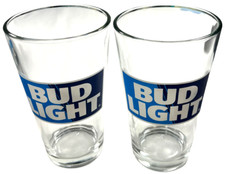 Bud Light Pint Glasses Budweiser Beer Glass -...