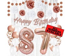 Rose Gold 87th Birthday Decorations for Girls - 40" Number Balloons  More