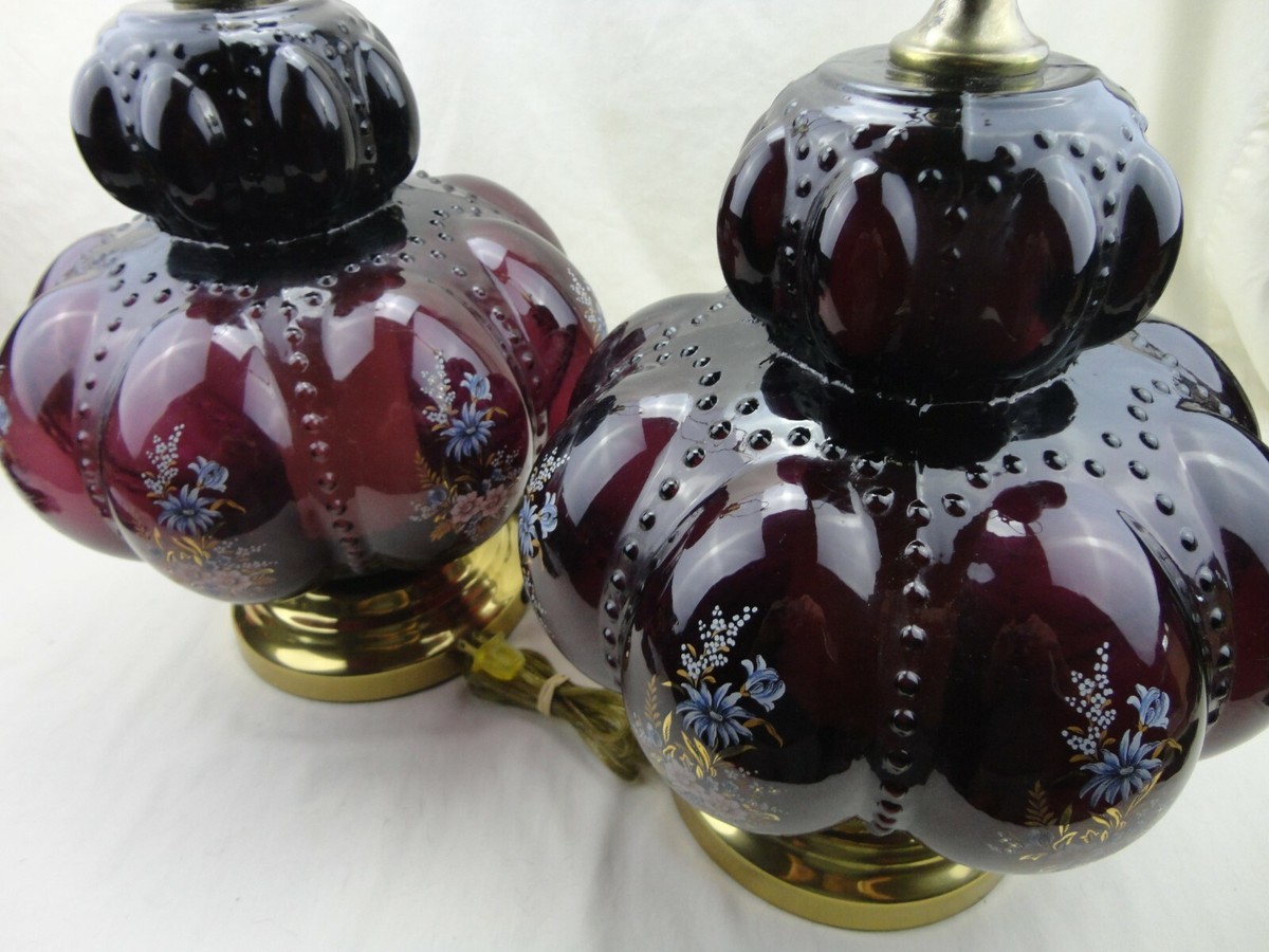 Vintage Pair of Carl Falkenstein Hollywood Regency Amethyst Beaded