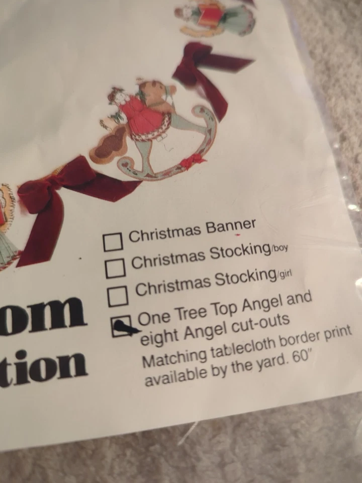 Daisy Kingdom Fabric Christmas Craft Tree Top Angel & 8 Cut Outs Kit Vintage - Image 3 of 4