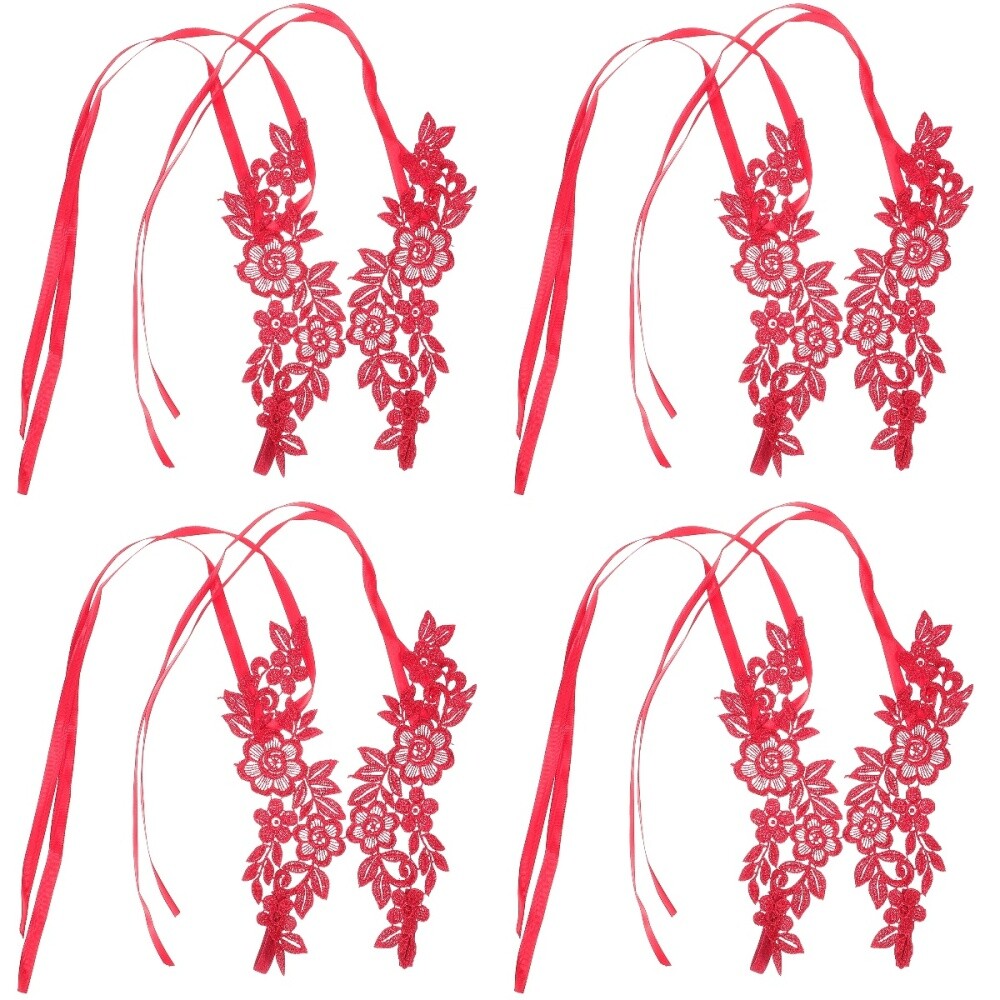APL 4 paia di sandali in pizzo alla caviglia e piedi nudi sandali da sposa a piedi nudi matrimonio 