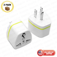 2pc Universal Travel AC Plug EU AU UK to US USA Canada DC Adapter Converter