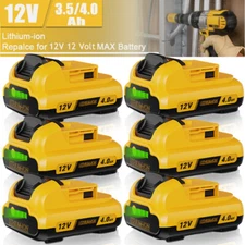 6-1PACK 12v 3.5/4.0Ah 12 Volt Max Lithium Ion Battery For Dewalt DCB127-2 DCB120