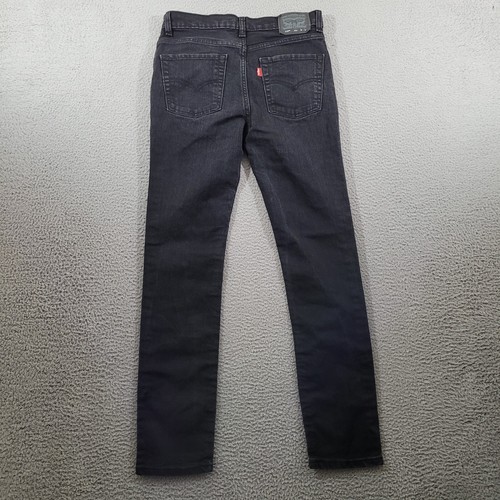 Levis Jeans Boys 18 Reg 29X31 Black 510 Straight Leg Distressed Denim Solid - Picture 7 of 11
