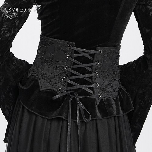 Eva Lady Women Black Gothic Retro Lace-Up Underbust Waistband Adjustable Corset - Foto 5 di 26
